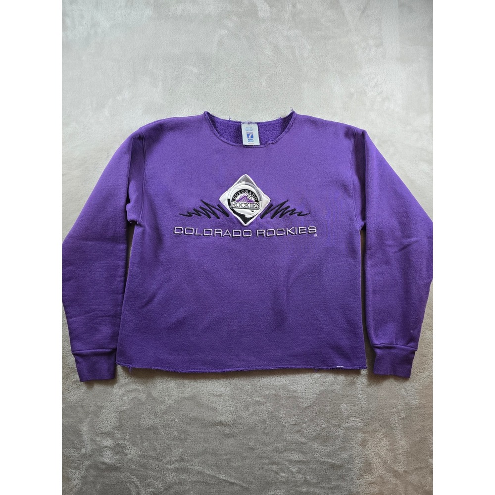 Vintage Sweatshirt Womens M Colorado Rockies Logo 7 USA Made Heavyweight *Read